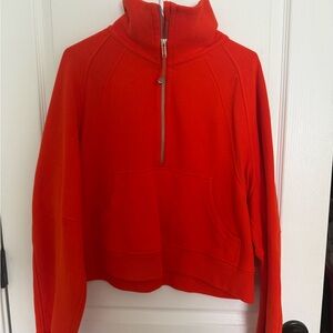 Orange Half-Zip Pullover Sweatshirt